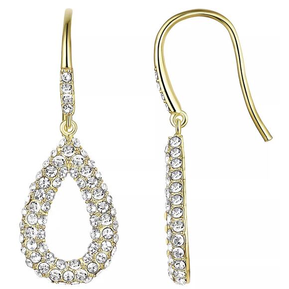 Chrystina real Crystal Teardrop Dangle Earrings - Picture 1 of 2